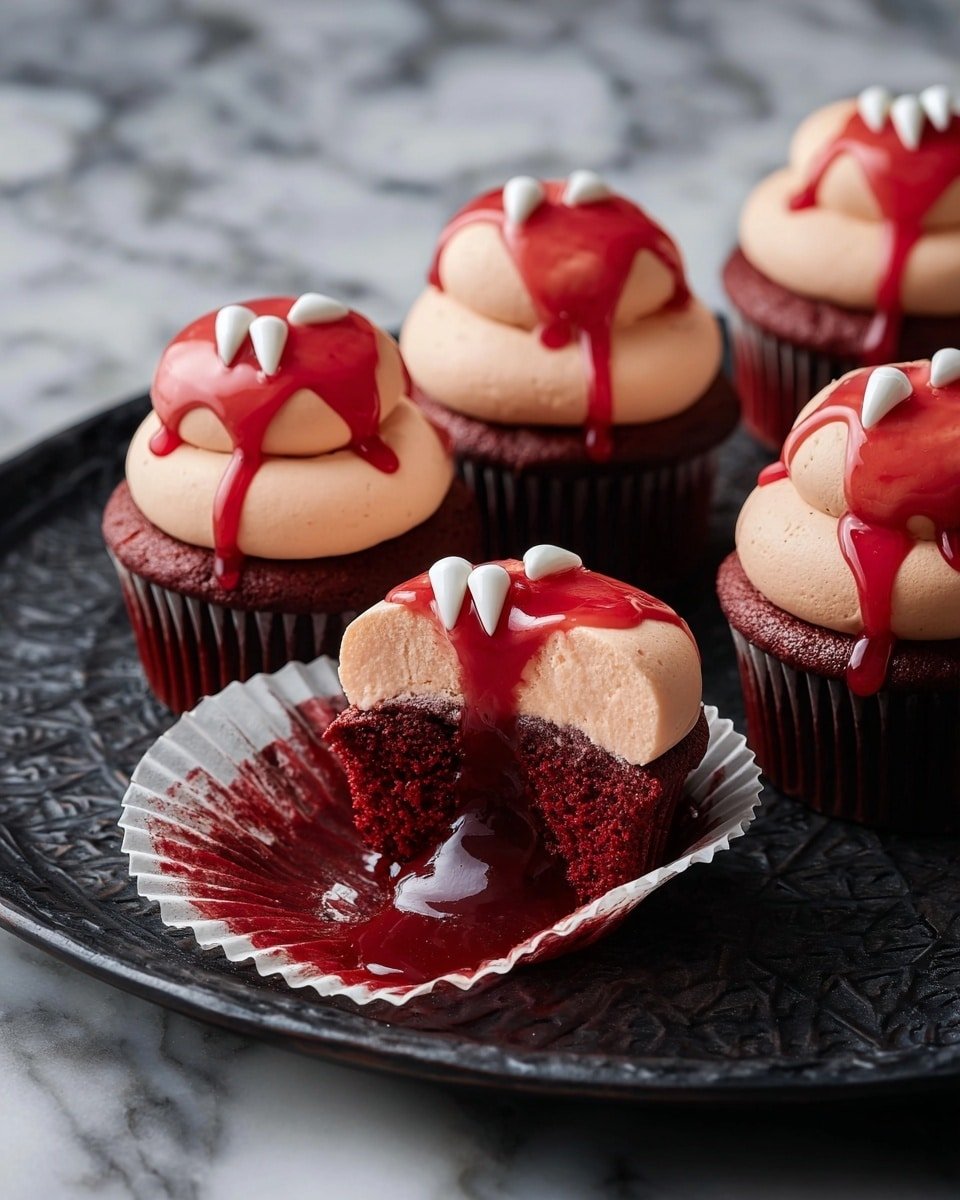 Vampire Bite Halloween Cupcakes Recipe - Recipe Image