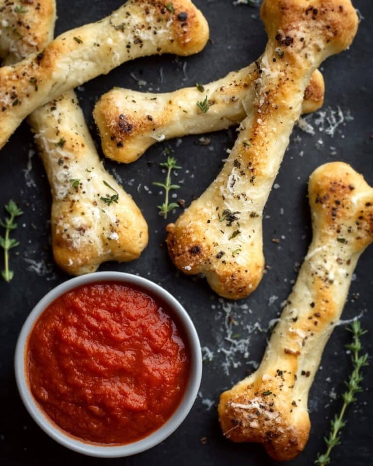 Cheesy Halloween Breadstick Bones Recipe