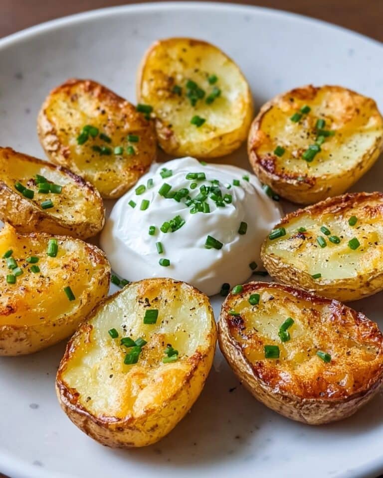 Air Fryer Baked Potatoes with Butter, Sour Cream, and Chives Recipe